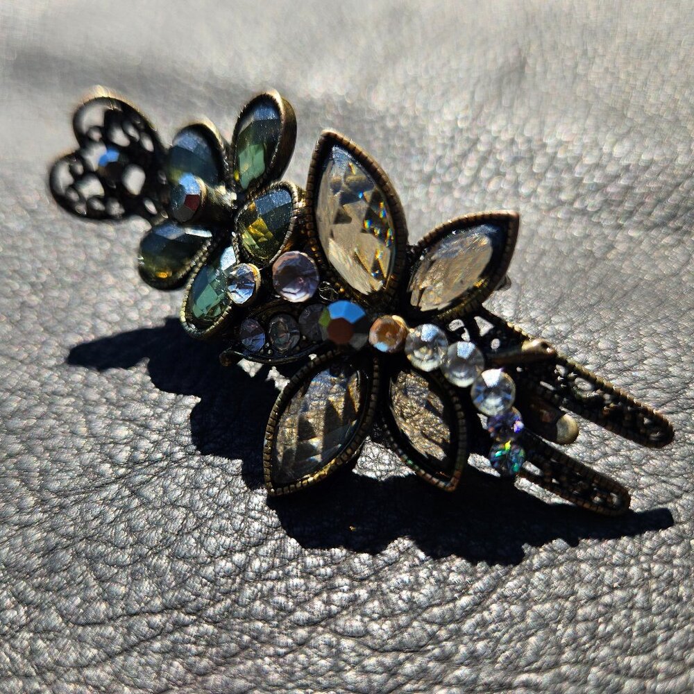 Bejewelled Bronze Floral Hair Clip